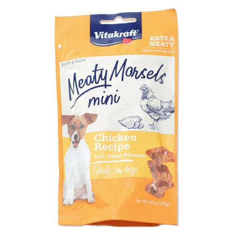 Meaty Morsels Mini Dog Treats Chicken Sweet Potato 1.69 Oz by Vitakraft