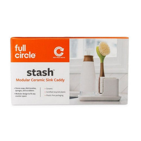Full Circle Home, Ceramic Sink Caddy White, I Count Full Circle Home