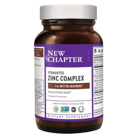 New Chapter, Fermented Zinc Complex, 30 Tabs New Chapter