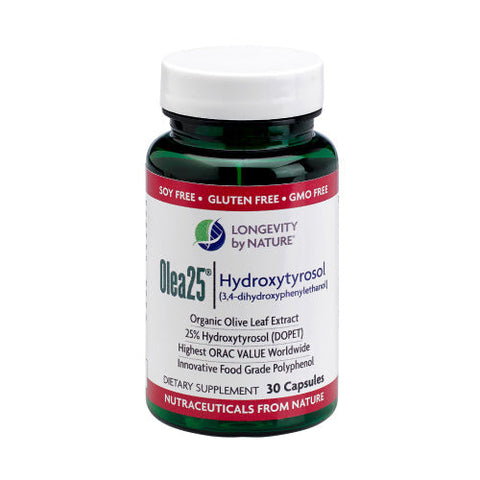 Longevity by Nature, Olea25 Hydroxytyrosol, 30 Caps Longevity by Nature