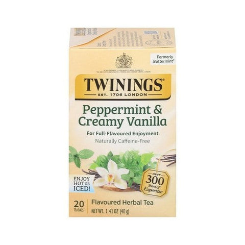 Twinings Tea, Peppermint And Creamy Vanilla Caffeine Free, 20 Bags (Case of 6) Twinings Tea