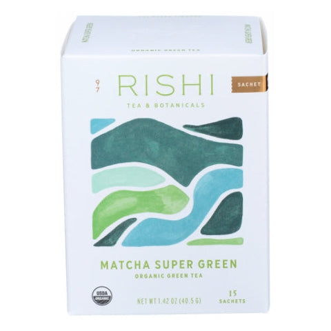 Rishi Tea, Matcha Super Organic Green Tea, 15 Count (Case of 6) Rishi Tea