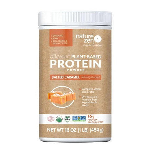 Nature Zen, Organic Plant Protein Salted Caramel, 16 Oz Nature Zen