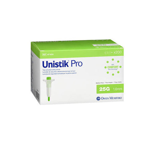 Unistik, Pro Top Activated Safety Lancets 25G, 200 Count Unistik