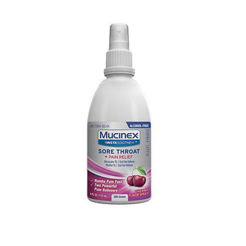 Mucinex, Instasoothe Sore Throat & Pain Cherry Spray, 3.8 Oz Mucinex