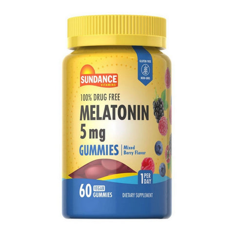 Vitamins Melatonin Vegan Gummies Natural Mixed Berry Flavor 60 Gummies by Sundance