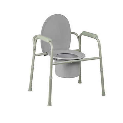 Cypress Medical Products, Folding Commode Chair Fixed Arm Steel Back, 4 Count Cypress Medical Products