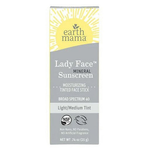 Earth Mama Angel Baby, Face Sunscreen Stick SPF40 Light & Medium, .74 Oz Earth Mama Angel Baby