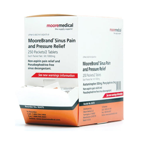Sunmark, MooreBrand Cold and Sinus Relief, Box Of 250 Sunmark