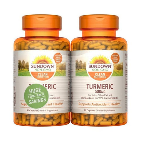 Sundown Naturals, Turmeric Twin Pack, 500mg, 90 + 90 Count