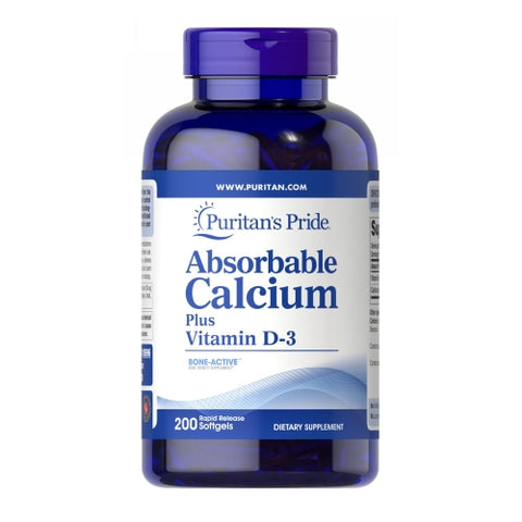 Absorbable Calcium Plus Vitamin D-3 200 Softgels by Puritan's Pride