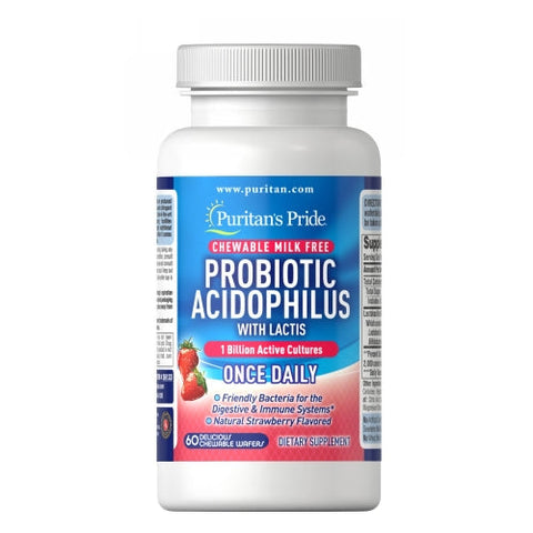 Puritan's Pride, Chewable Probiotic Acidophilus with Lactis, 60 Chewables Puritan's Pride