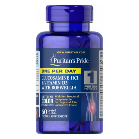 One Per Day Glucosamine Vitamin D3 & Boswellia 60 Caplets by Puritan's Pride