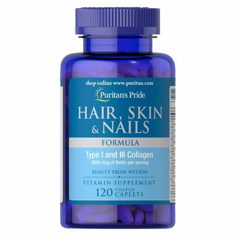Hair, Skin & Nails Formula 120 Caplets by Puritan's Pride