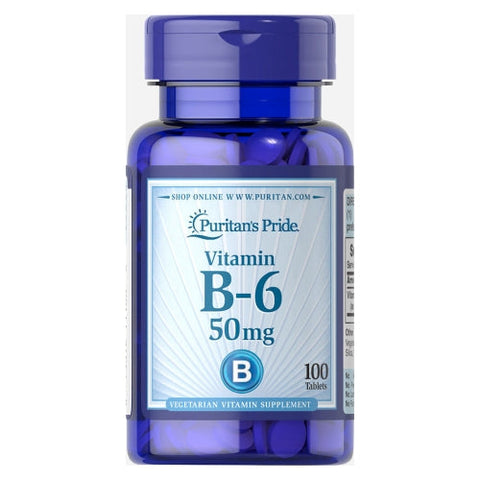 Puritan's Pride, Vitamin B-6 (Pyridoxine Hydrochloride) 50 mg, 100 Tablets Puritan's Pride