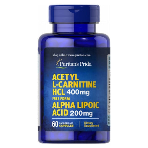 Puritan's Pride, Acetyl L-Carnitine Free Form with Alpha Lipoic Acid, 60 Capsules Puritan's Pride
