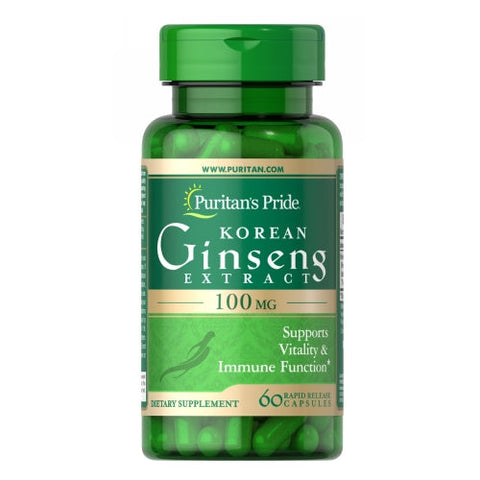 Puritan's Pride, Korean Ginseng Standardized, 100 mg, 60 Capsules Puritan's Pride