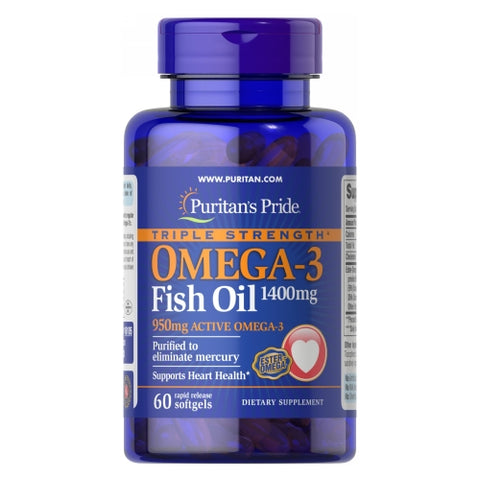 Triple Strength Omega-3 Fish Oil 60 Softgels by Puritan's Pride