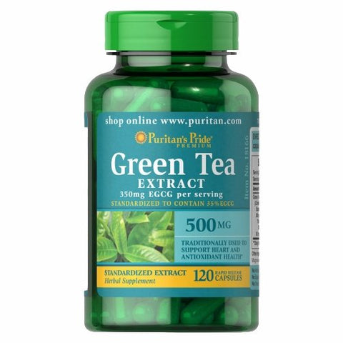 Puritan's Pride, Green Tea Standardized Extract, 500 mg, 120 Capsules Puritan's Pride