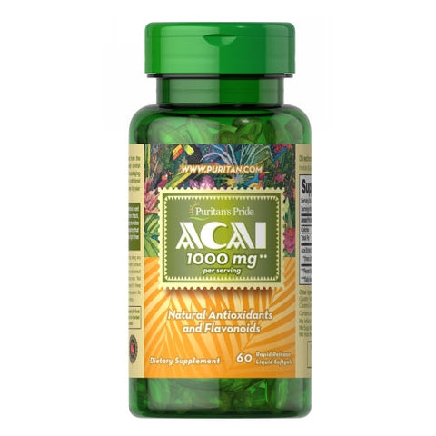 Puritan's Pride, Acai, 1000 mg, 60 Softgels Puritan's Pride