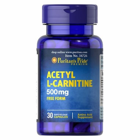 Puritan's Pride, Acetyl L-Carnitine, 500 mg, 30 Capsules Puritan's Pride
