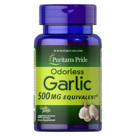 Puritan's Pride, Odorless Garlic, 500 mg, 100 Rapid Release Softgels Puritan's Pride