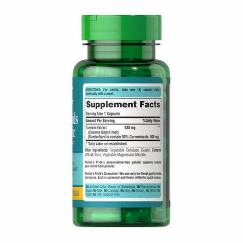 Puritan's Pride, Curcuminoids from Turmeric Standardized Extract, 500 Mg, 30 Capsules Puritan's Pride