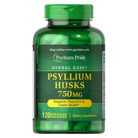 Puritan's Pride, Psyllium Husks, 750 mg, 120 Capsules Puritan's Pride