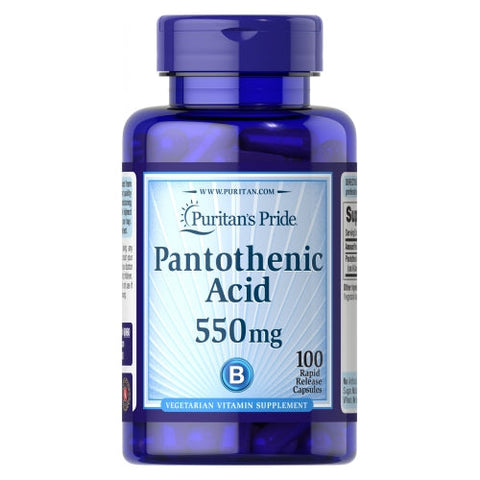 Puritan's Pride, Pantothenic Acid  Rapid Release, 550 mg, 100 Capsules Puritan's Pride