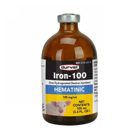 Durvet, Iron Dextran-100 for Piglets, 100 ML Durvet