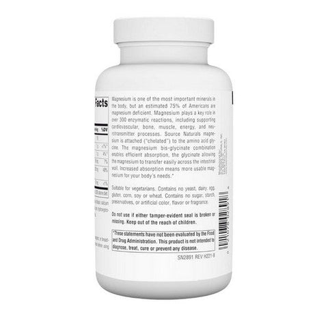 Source Naturals, Magnesium Glycinate, 120 Tabs Source Naturals