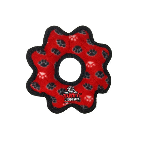 Tuffy Jr Gear Ring Red Paw 1 Each by Tuffy