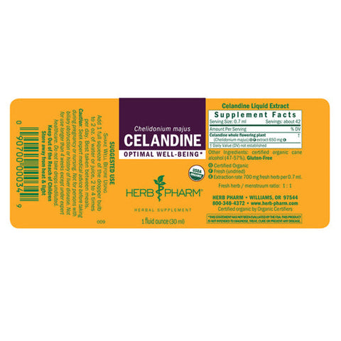 Herb Pharm, Organic Celandine Liquid Extract, 1 Oz Herb Pharm