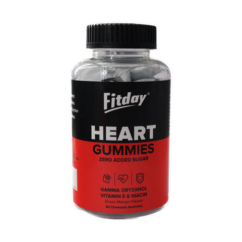 Fitday, Fitday Heart Gummies, Green Mango Flavour 30 Chewable Gummies Fitday