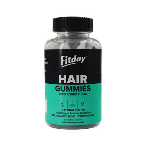 Fitday, Fitday Hair Gummies, Blueberry Flavour 30 Chewable Gummies Fitday