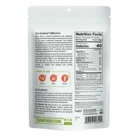 Sunfood Superfoods, Organic Red Maca Powder, 8 Oz Sunfood Superfoods