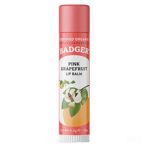 Badger Balm, Classic Lip Balm Pink Grapefruit, .15 Oz Badger Balm
