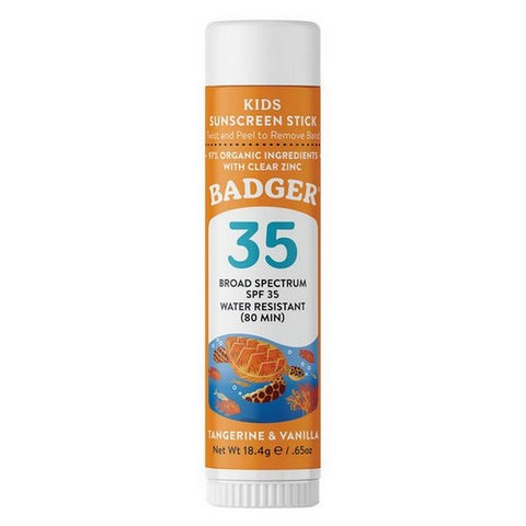 Badger Balm, SPF 35 Kids Mineral Sunscreen Face Stick, .65 Oz Badger Balm