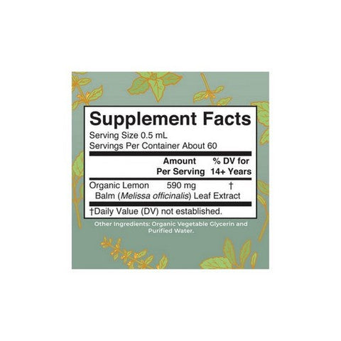 MaryRuth's, Organic Lemon Balm Liquid Drops, 1 Oz MaryRuth's
