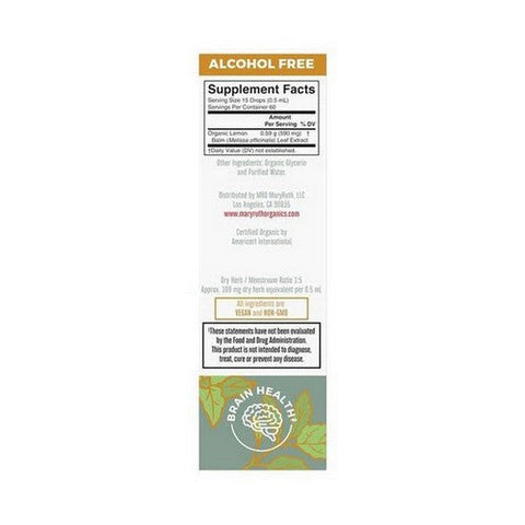 MaryRuth's, Organic Lemon Balm Liquid Drops, 1 Oz MaryRuth's