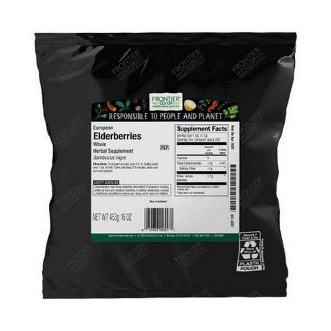 Frontier Coop, Elderberries Whole, 1 Lb