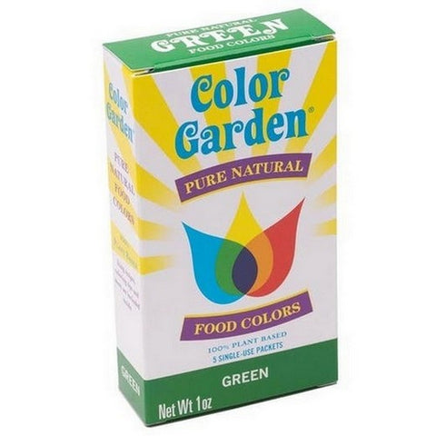 Color Garden, Green Natural Food Color, 5 Packets Color Garden