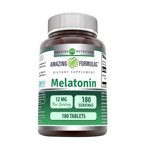 Amazing Nutrition, Amazing Formulas Melatonin, 12 mg, 180 Tabs Amazing Nutrition