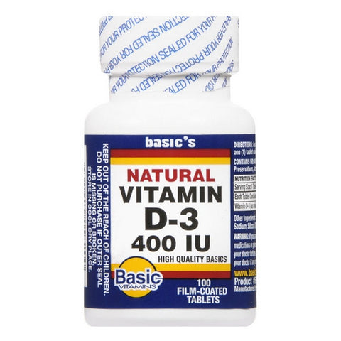 Natural Vitamin D3 100 Tabs by Basic Vitamins