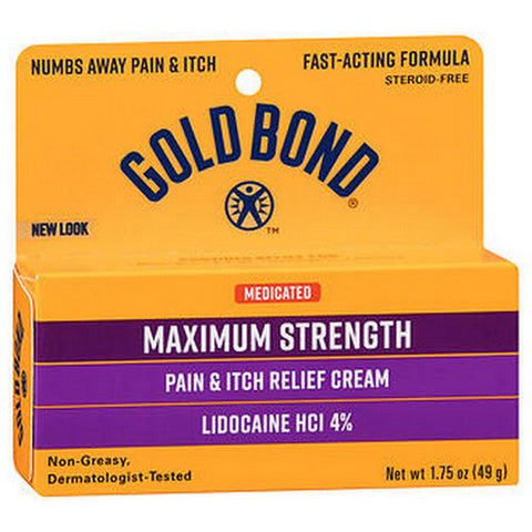 Gold Bond, Medicated Pain And Itch Relief Cream Maximum Strength, 1.75 Oz Gold Bond