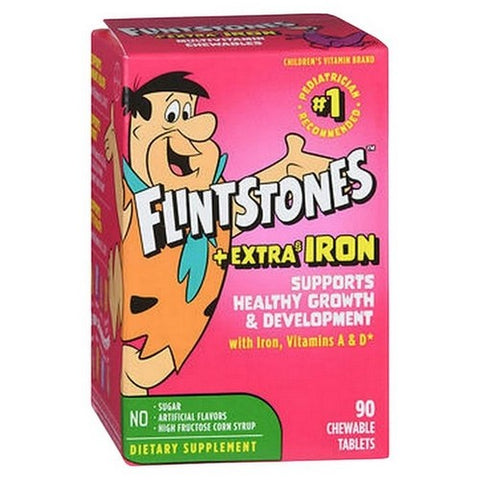 Flintstones, Plus Extra Iron Children'S Multivitamin Chewable, 90 Tabs Flintstones