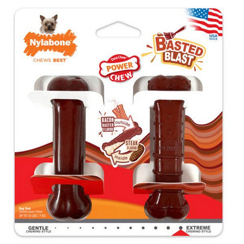 Power Chew Basted Blast Dual Flavored Dog Chew Toys 1 Count (XS - Up To 15 Lbs) by Nylabone