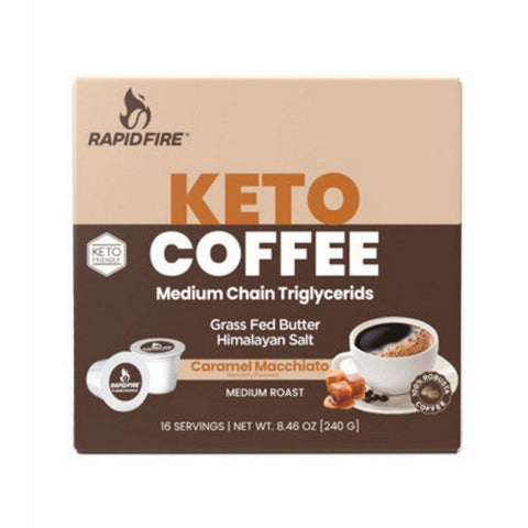 Rapid Fire, Keto Coffee Caramel Macchiato pods, 8.46 Oz Rapid Fire