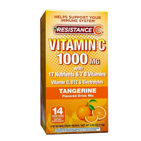 Resistence C, Vitamin C Tangerine Flavor, 1000 Mg, 14 Count Resistence C