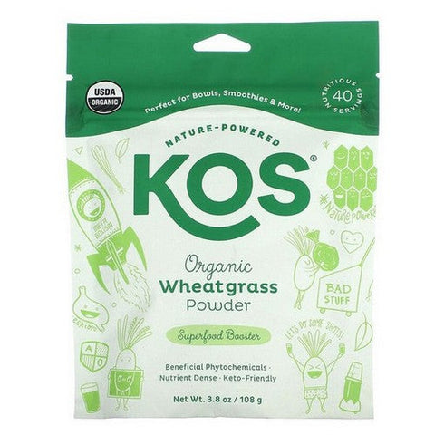 Kos, Organic Wheatgrass Powder, 3.8 Oz Kos